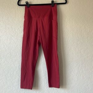 Zyia Active brick red  cropped leggings with pockets size 4 small